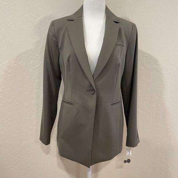 ~ New! 6p Pendleton Blazer Virgin Wool Olive Pockets Lined Seasonless Petite - Picture 5 of 16